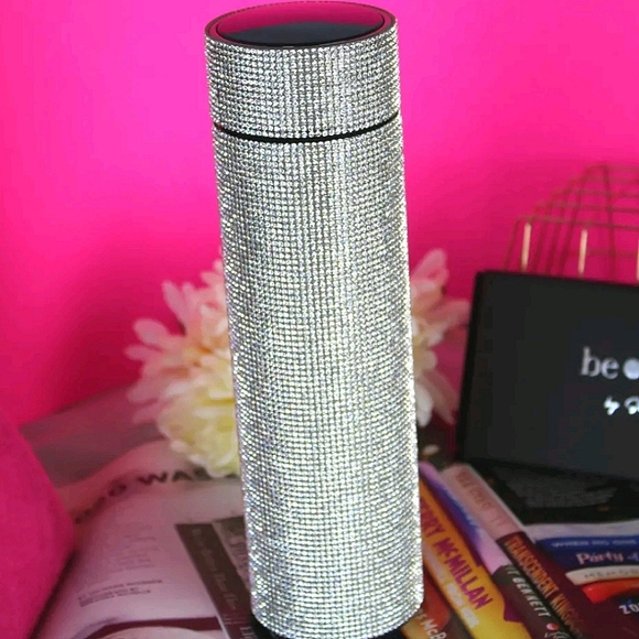 Boutique Emmé Other - Silver Blinged Out Stainless Steel LED Temperature Display Tumbler /Tea Infuser